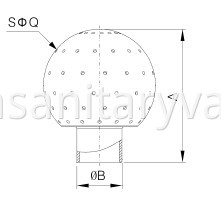 sanitary welded fixed cleaning ball